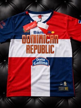 Dominican Republic YOUTH LARGE WORLD CUP SOCCER JERSEY - Red, White & Blue $85 🔥